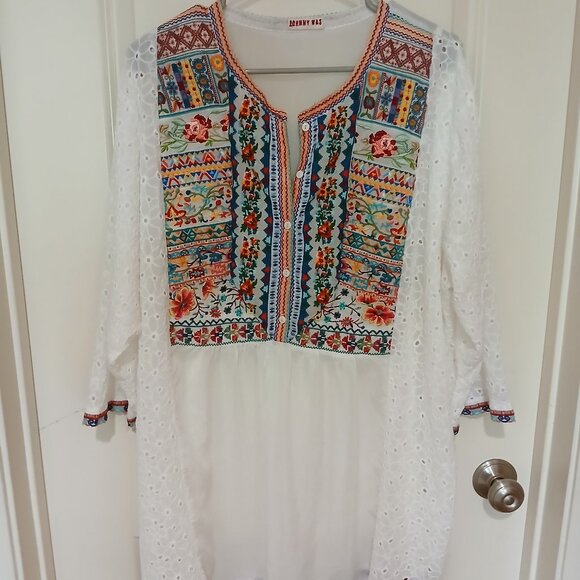 *Host Pick* Johnny Was Collection Petals Embroidered Eyelet Georgette Tunic, 2x - Picture 2 of 16